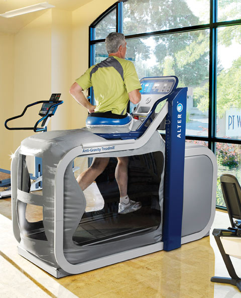 The AlterG treadmill is FDA--cleared for rehabilitative use to older patients.