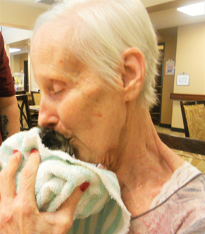 Joan with Turtle, the kitten